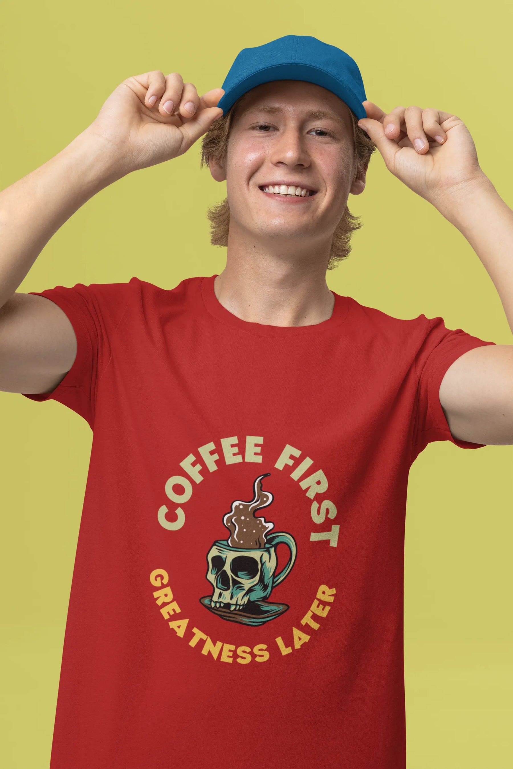 "Coffee First - Greatness Later" | Men’s Coffee Lovers T-shirt