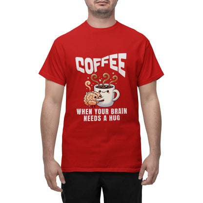 "Coffee - When Your Brain Needs A Hug" | Men’s Coffee Lovers T-shirt