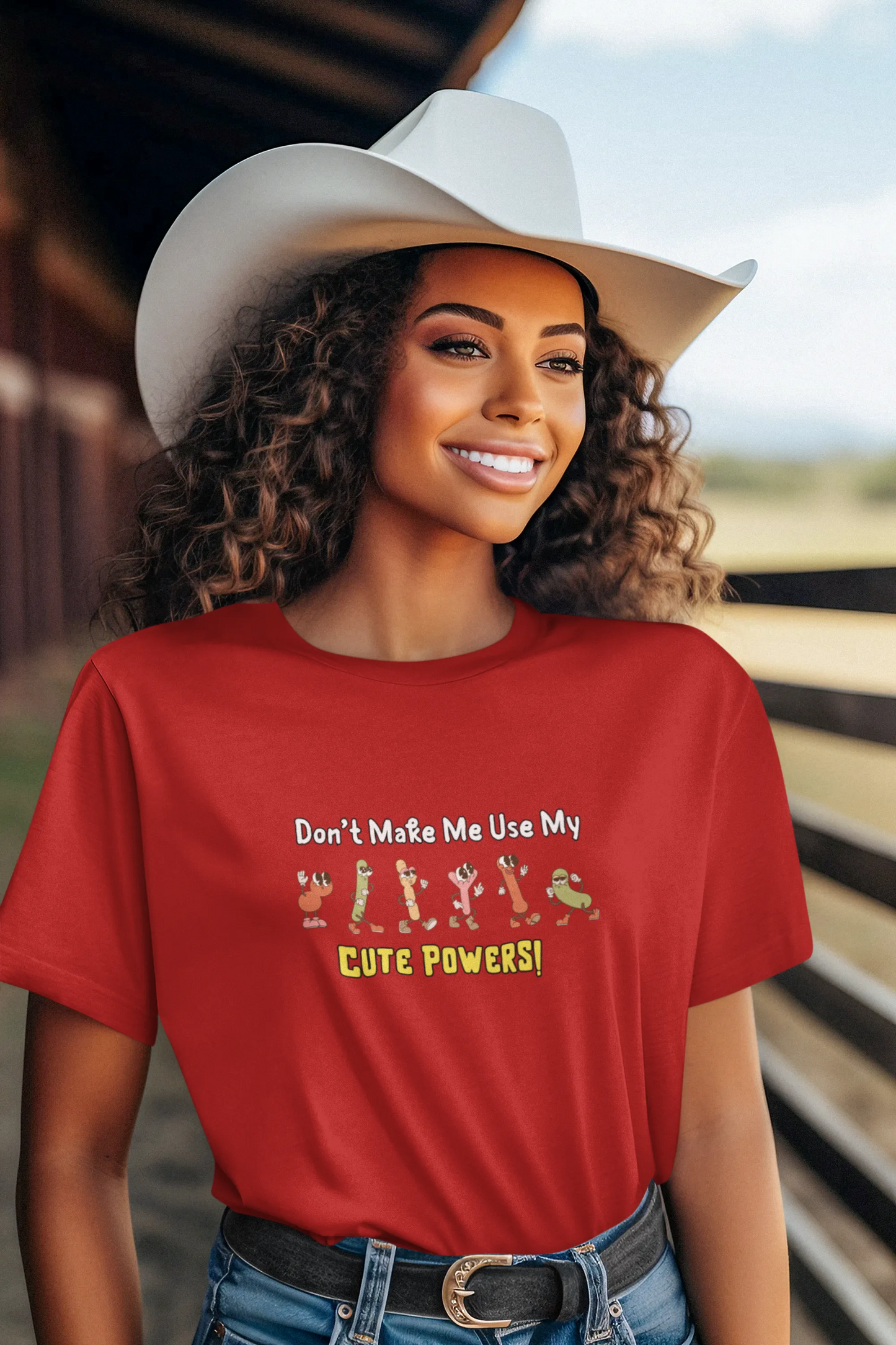 "Don’t Make Me Use My Cute Powers T-Shirt – Funny Cartoon Graphic Tee" | Women’s T-shirt for Cartoon Lovers
