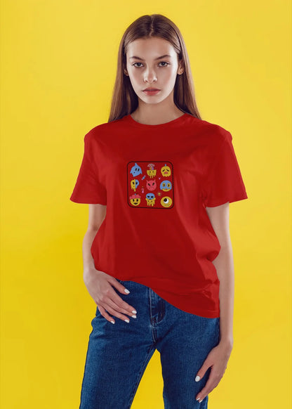Funky Monster Face Cartoon T-Shirt for Women from Woven Weft