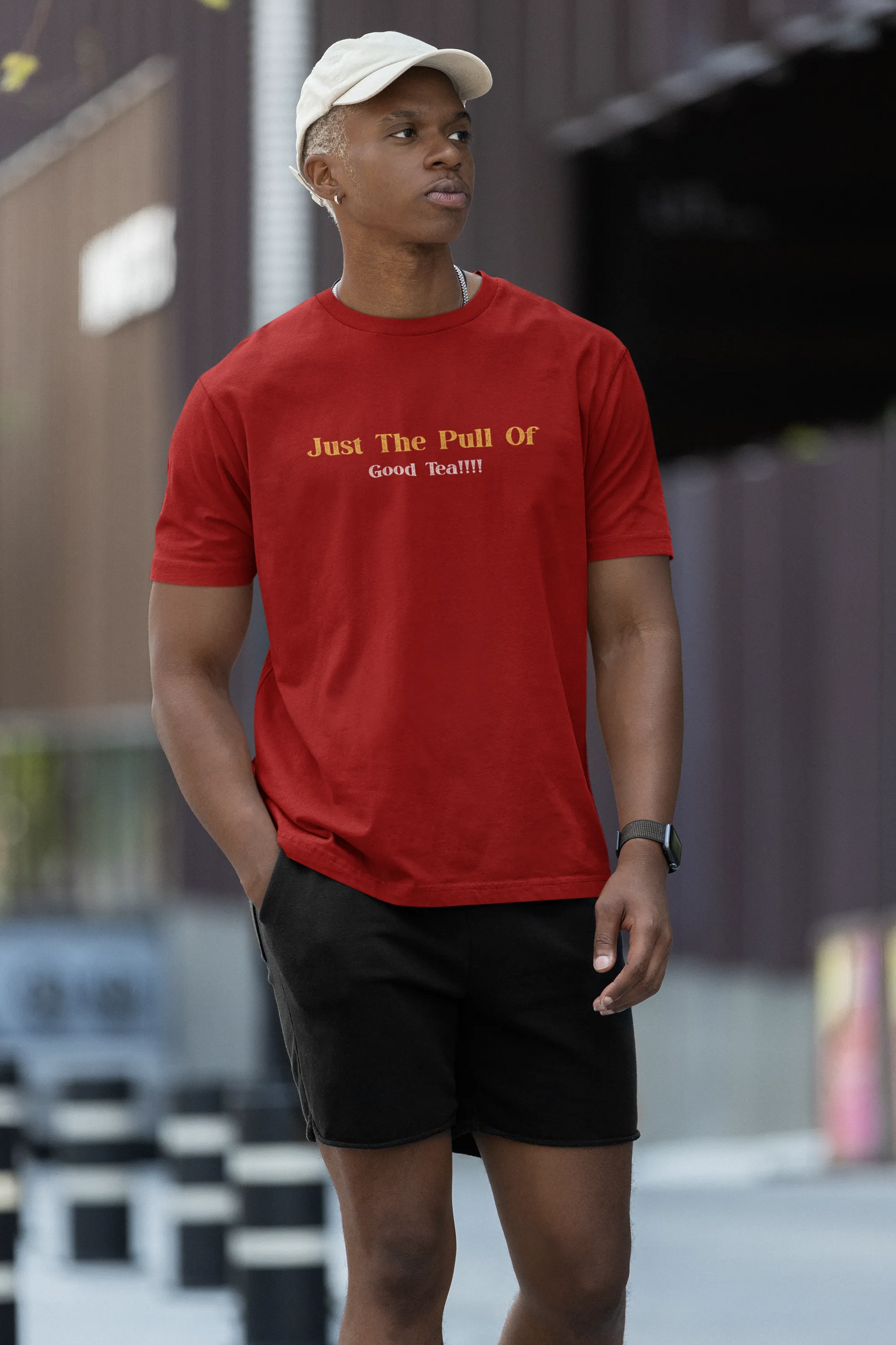 "Gravity? Nah - Just The Pull of Good Tea" | Men’s T-shirt for Tea Lovers