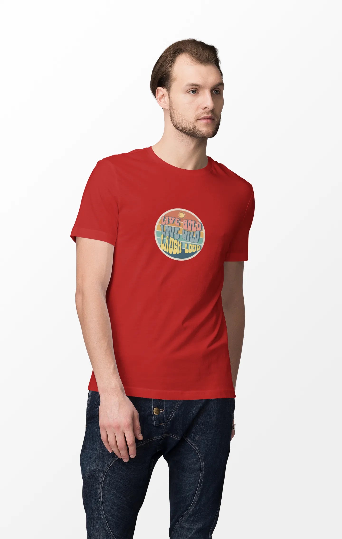 "Live Bold - Love Wild - Laugh Loud" | Men’s Motivational T-shirt
