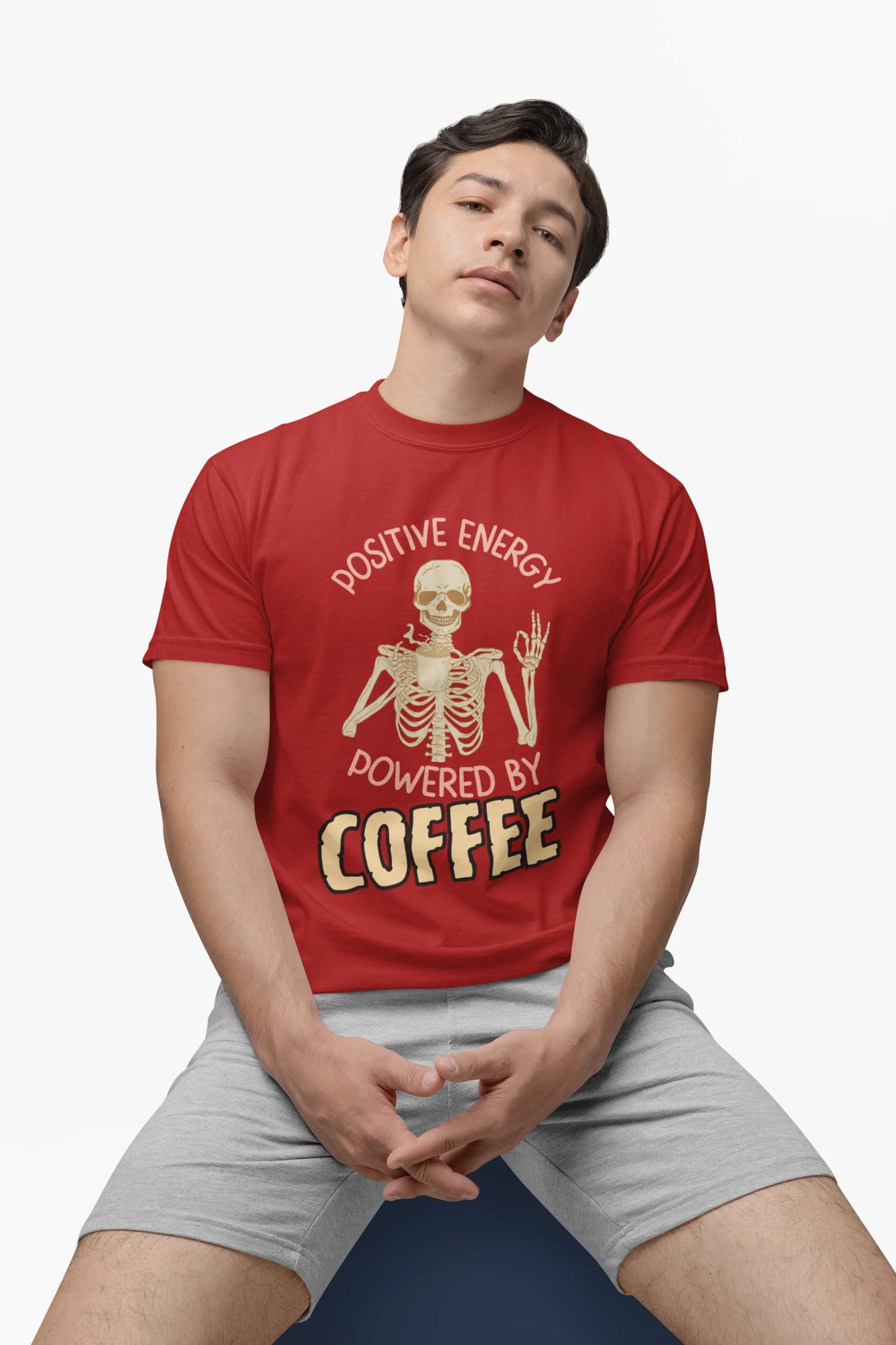 "Positive Energy Powered By Coffee" | Men’s Coffee Lovers T-shirt