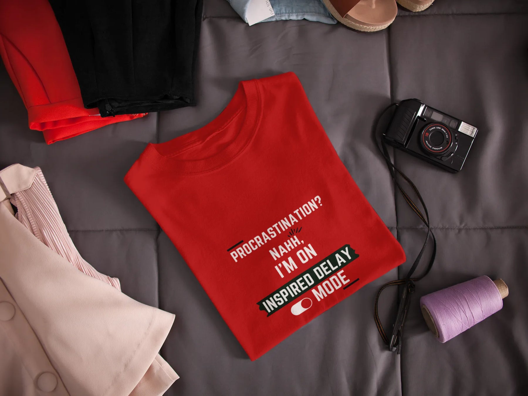 "Procrastination? Nahh I'm on Inspired Delay Mode" | Men’s Motivational T-shirt