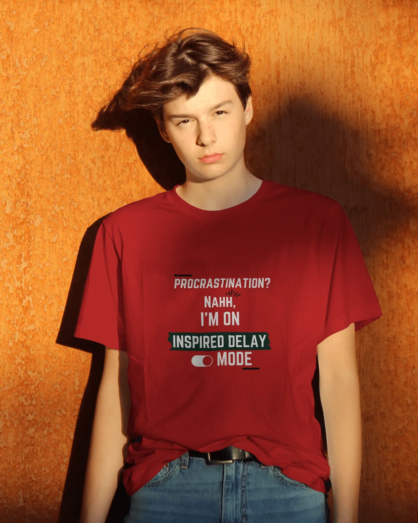 "Procrastination? Nahh I'm on Inspired Delay Mode" | Men’s Motivational T-shirt