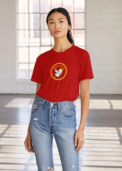 Rock On Dabbing Chicken Graphic T-Shirt for Women
