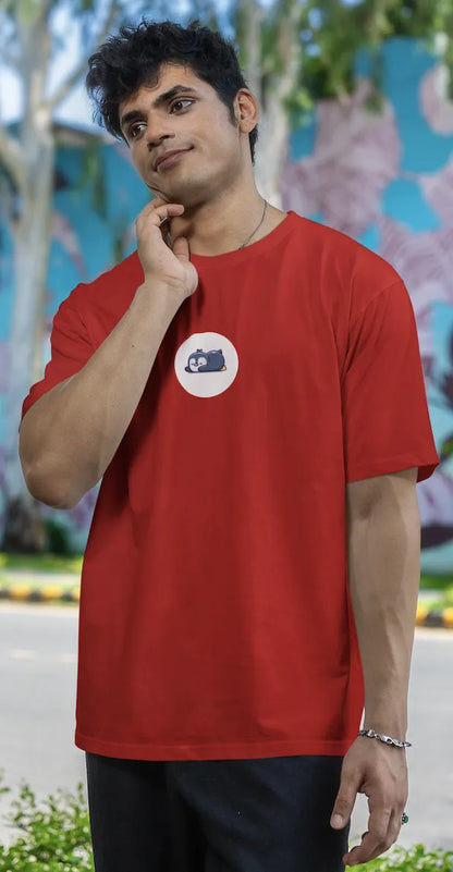 "Sleepy Penguin T-Shirt – Cute Chill Vibes Cartoon Tee" | Men’s T-shirt for Cartoon Lovers