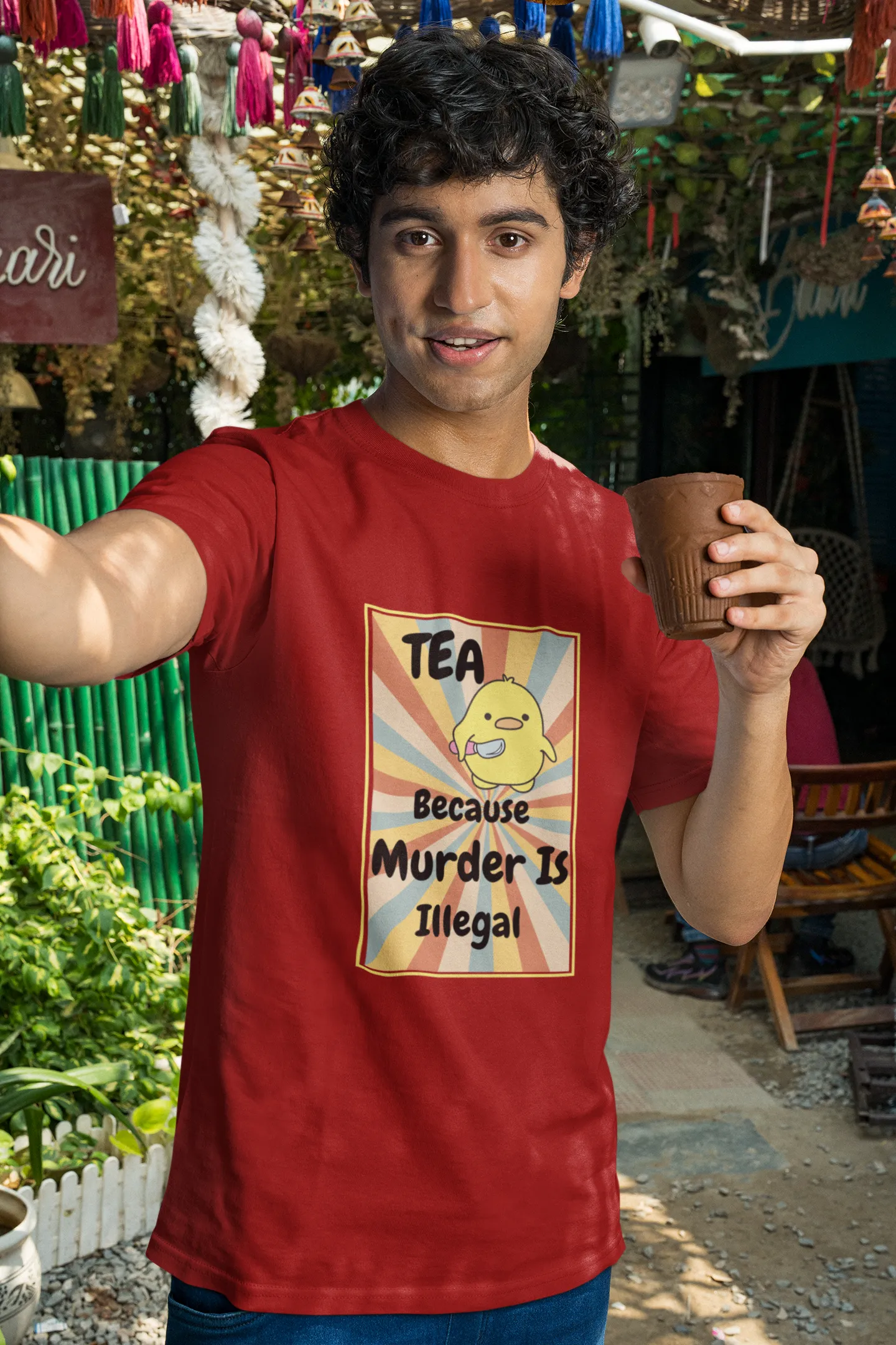 "Tea - Because Murder is Illegal" | Men’s T-shirt for Tea Lovers