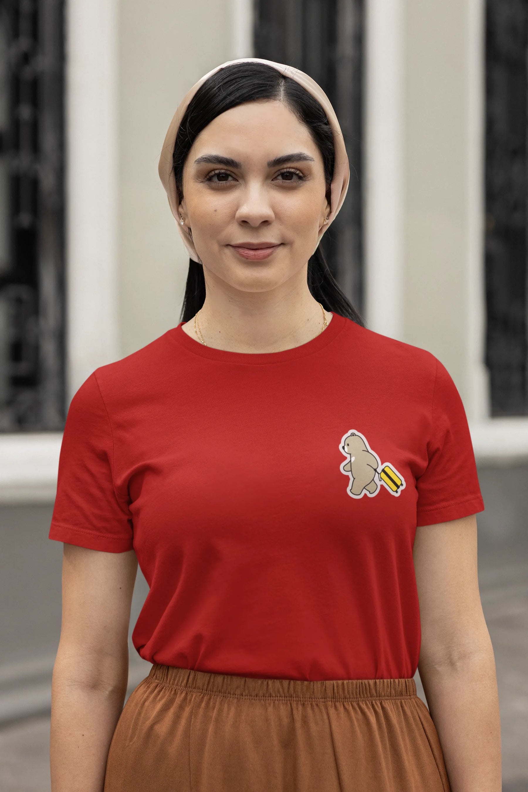Wander Bear – Playful Travel Bear T-Shirt for Women
