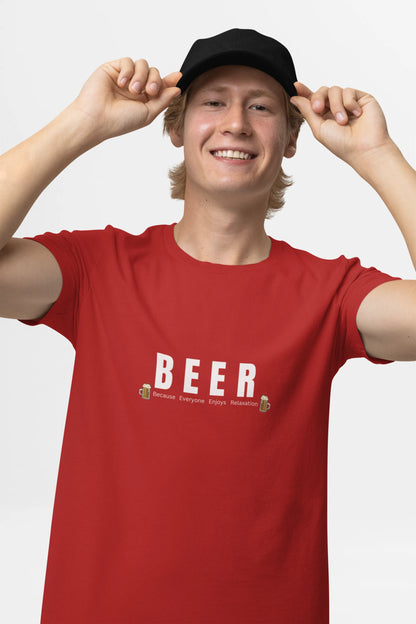"BEER_Because Everyone Enjoys Relaxation     " | Men 's T-Shirt for Beer Lovers