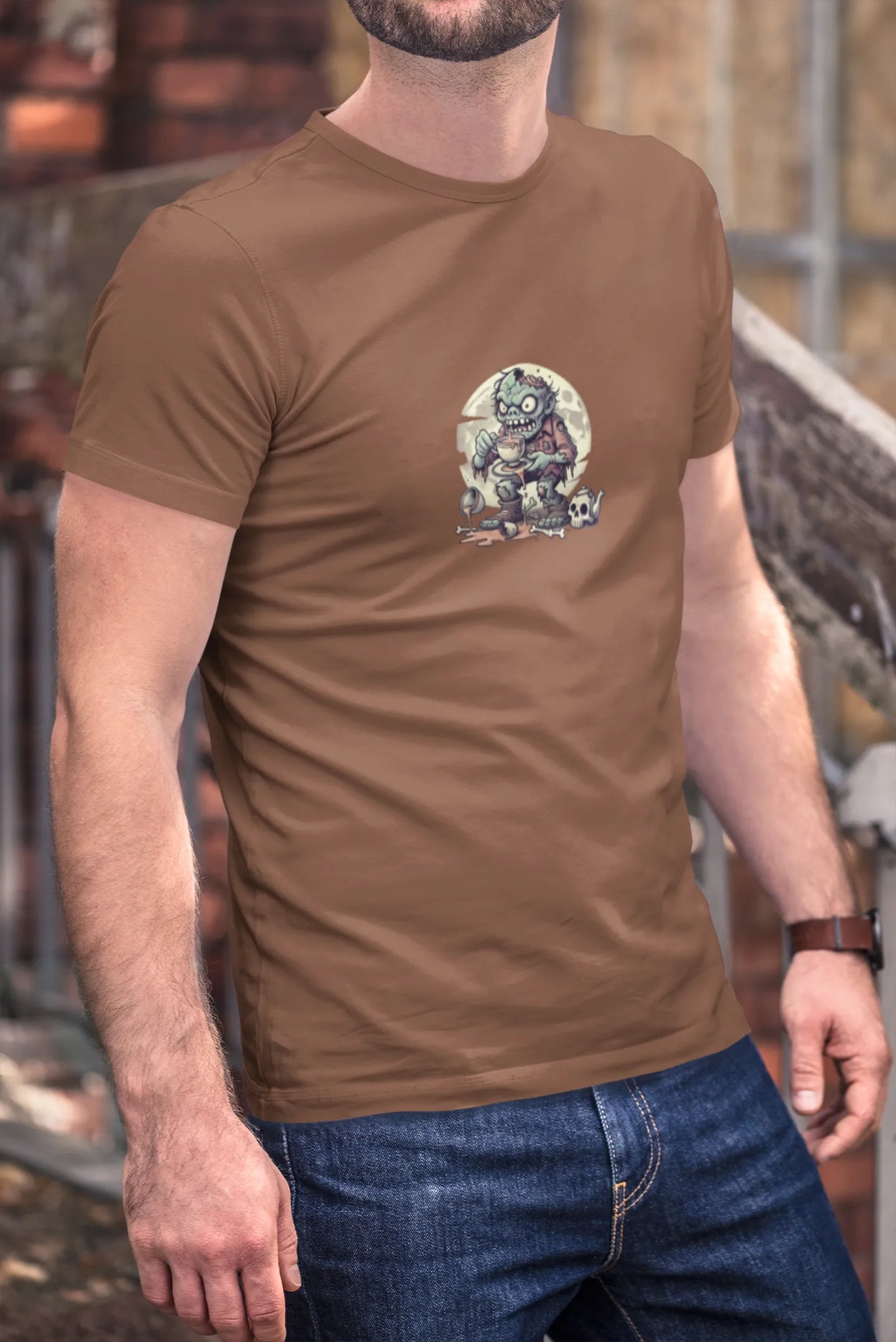 "Brains? No Thanks, Just Tea" | Men’s T-shirt for Tea Lovers