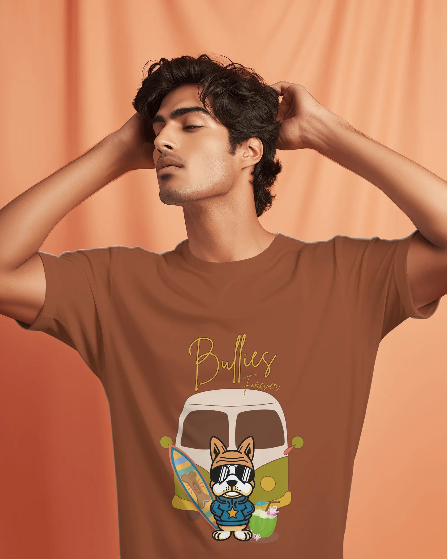 "Bullies Forever Surf Van T-Shirt – Cool French Bulldog Tee " | Men’s T-shirt for Animal Lovers
