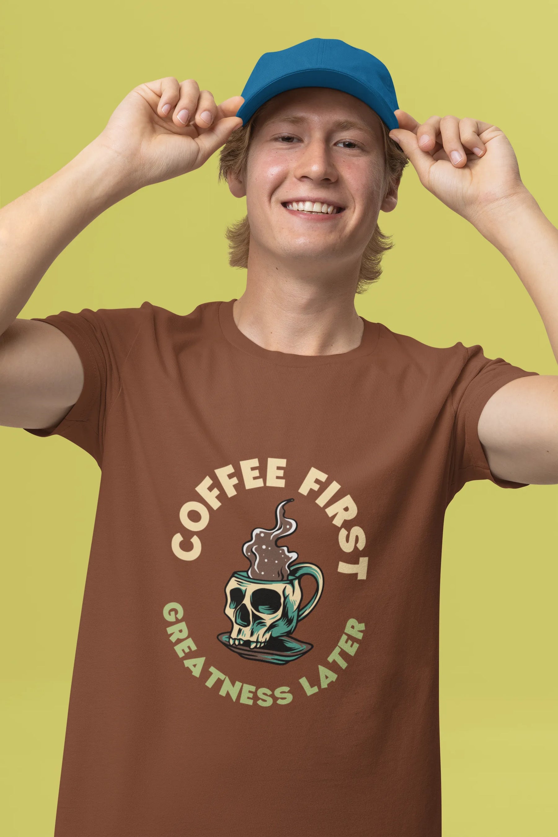 "Coffee First - Greatness Later" | Men’s Coffee Lovers T-shirt