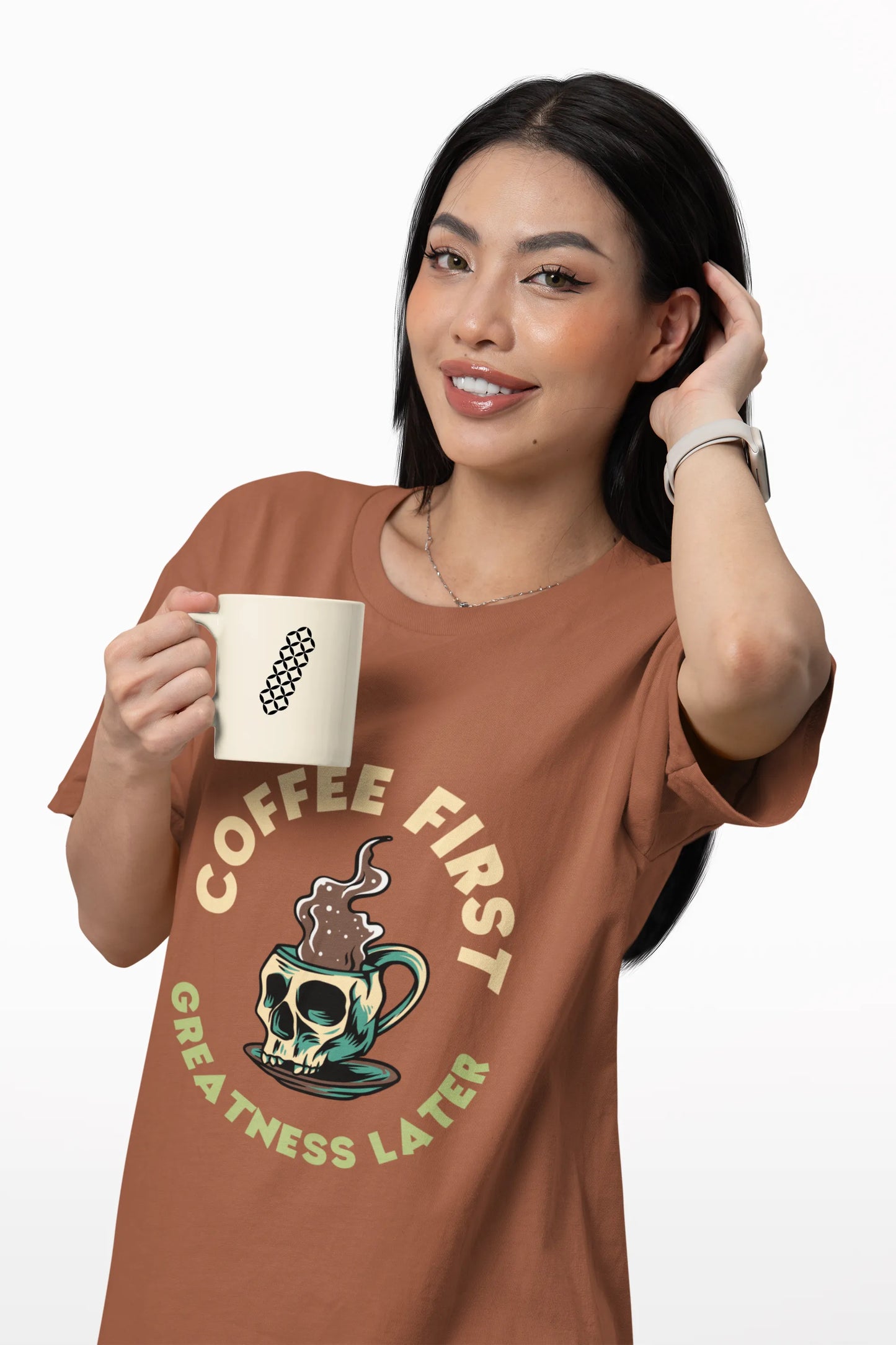 "Coffee First - Greatness Later" | Women’s Coffee Lovers T-shirt