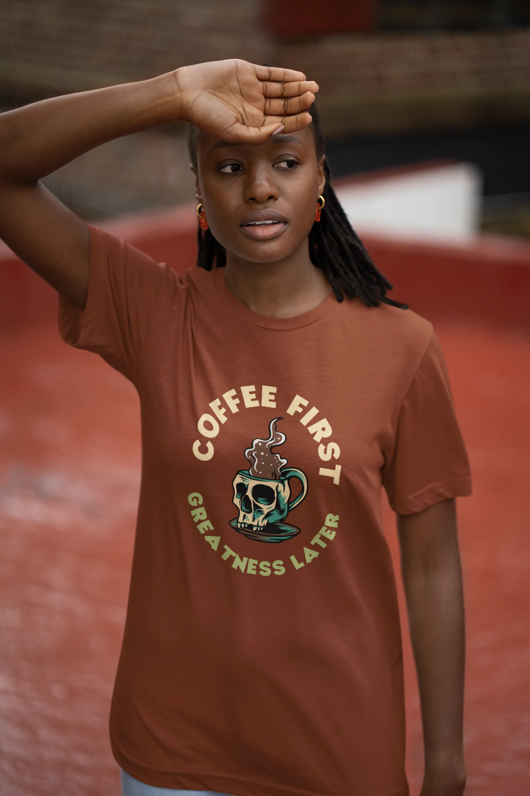 "Coffee First - Greatness Later" | Women’s Coffee Lovers T-shirt