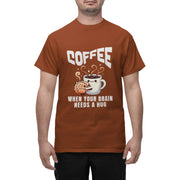 "Coffee - When Your Brain Needs A Hug" | Men’s Coffee Lovers T-shirt