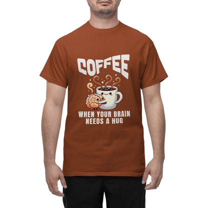 "Coffee - When Your Brain Needs A Hug" | Men’s Coffee Lovers T-shirt