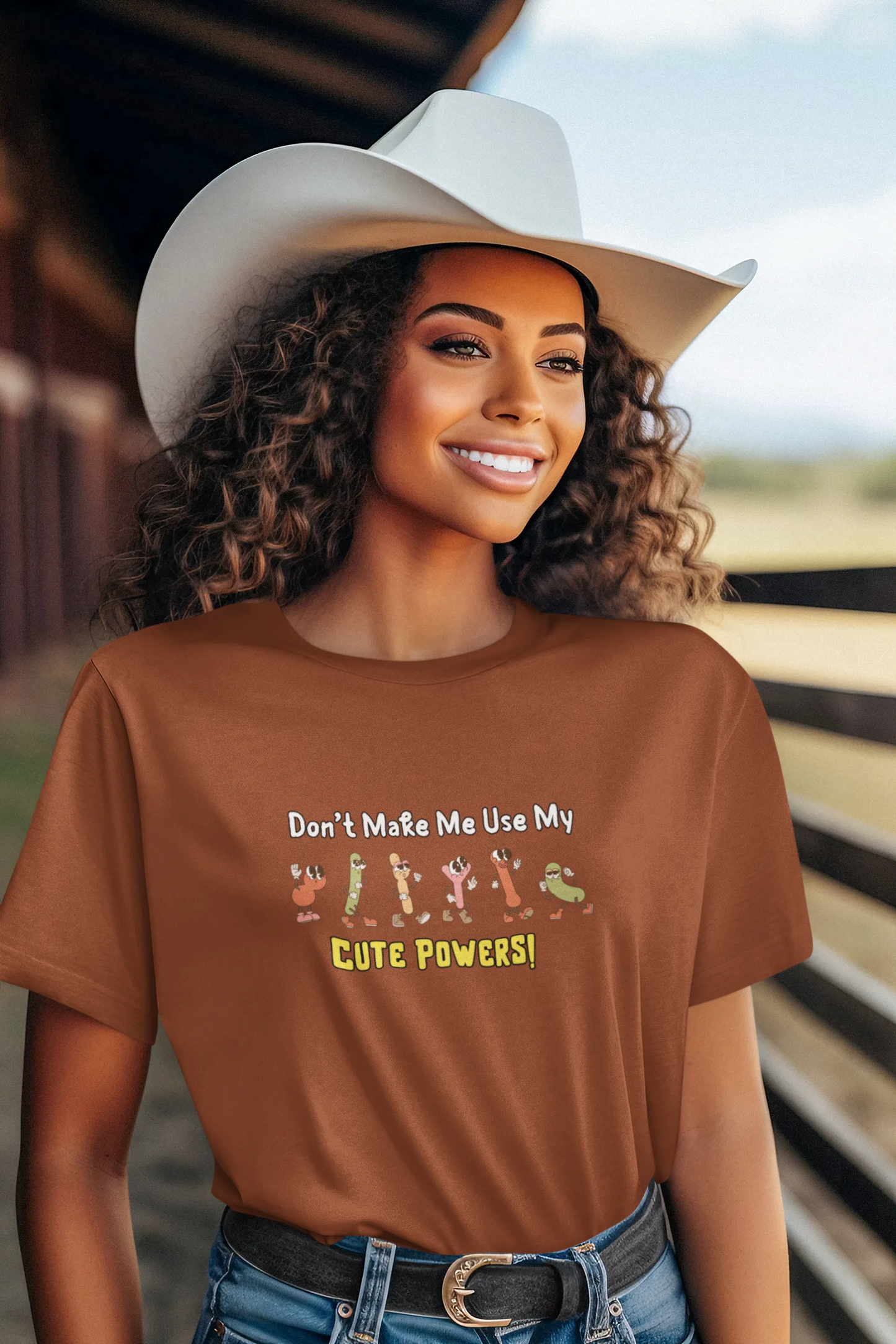 "Don’t Make Me Use My Cute Powers T-Shirt – Funny Cartoon Graphic Tee" | Women’s T-shirt for Cartoon Lovers