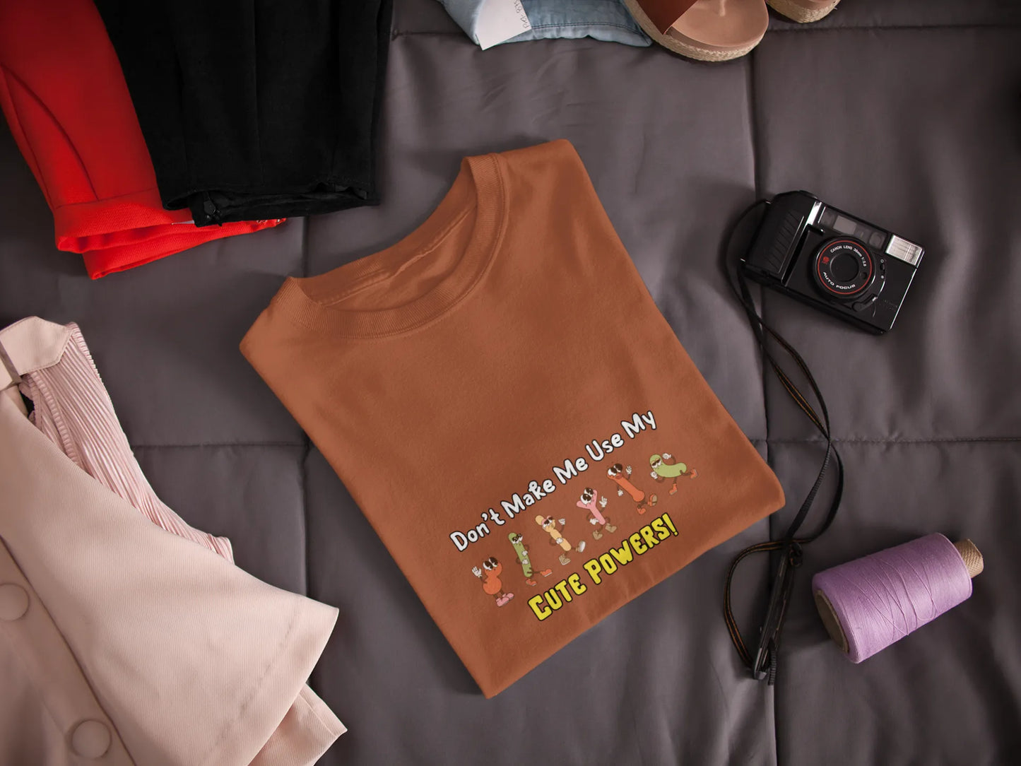 "Don’t Make Me Use My Cute Powers T-Shirt – Funny Cartoon Graphic Tee" | Women’s T-shirt for Cartoon Lovers