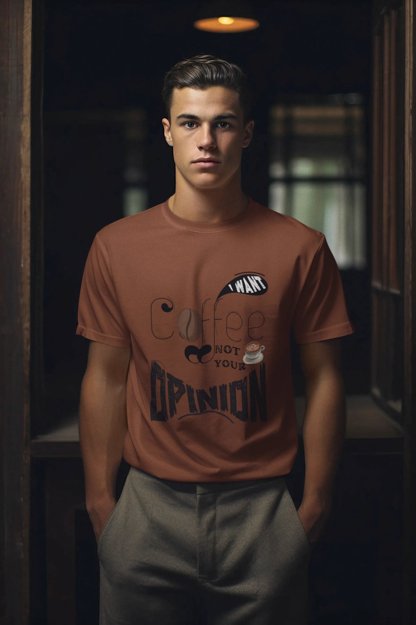 "I Want Coffee - Not Your Opinion" | Men’s Coffee Lovers T-shirt