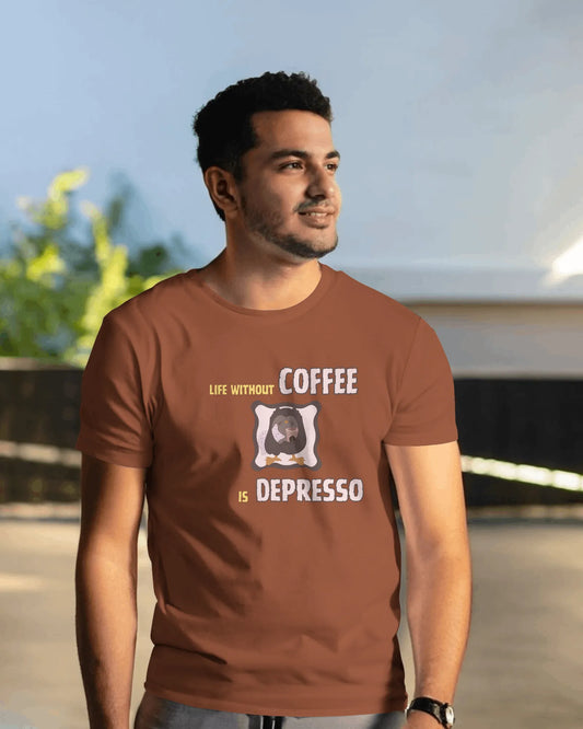 "Life Without Coffee Is Depresso" | Men’s Coffee Lovers T-shirt