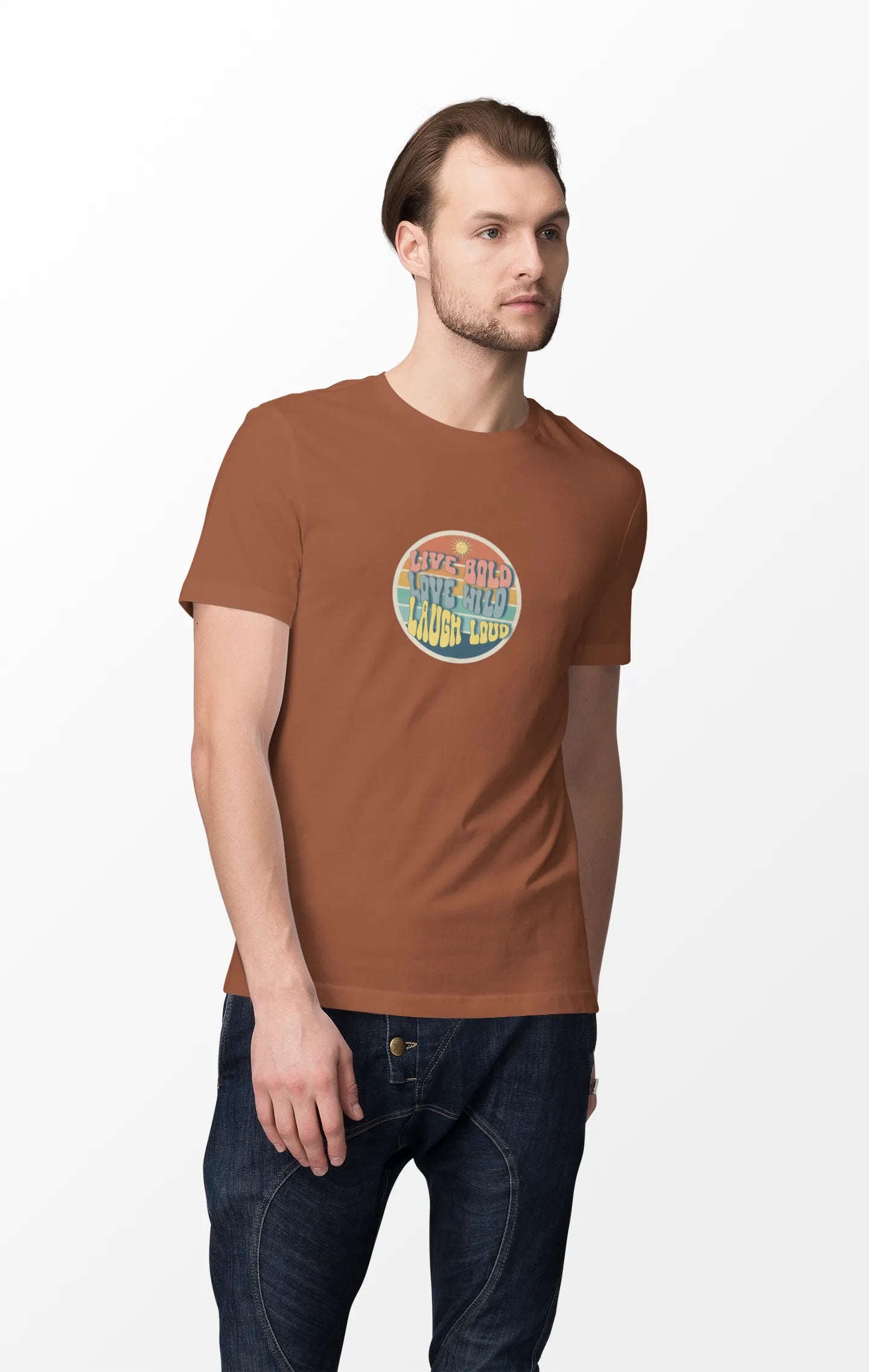 "Live Bold - Love Wild - Laugh Loud" | Men’s Motivational T-shirt