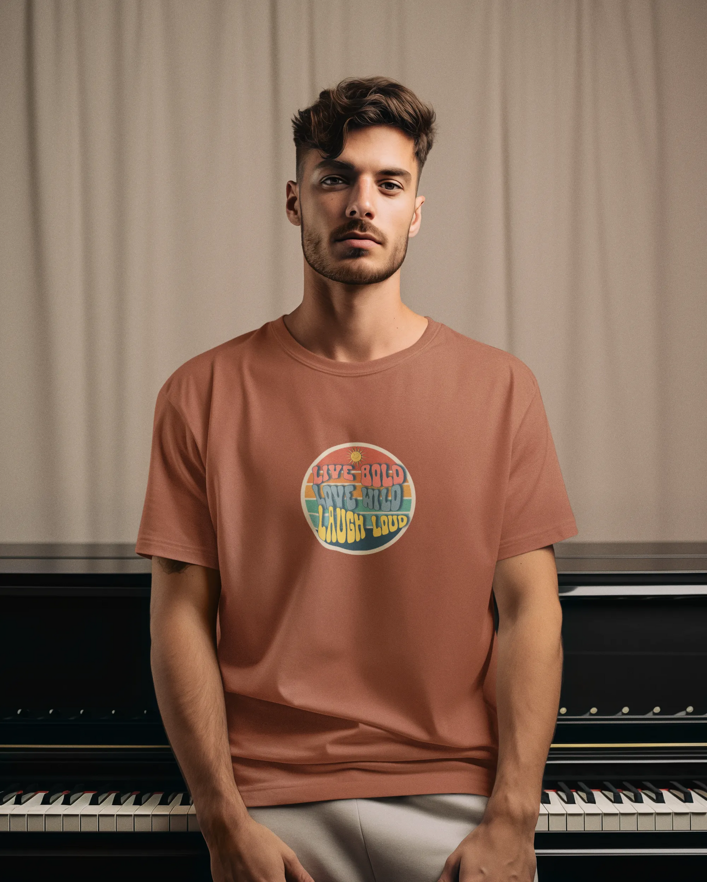 "Live Bold - Love Wild - Laugh Loud" | Men’s Motivational T-shirt