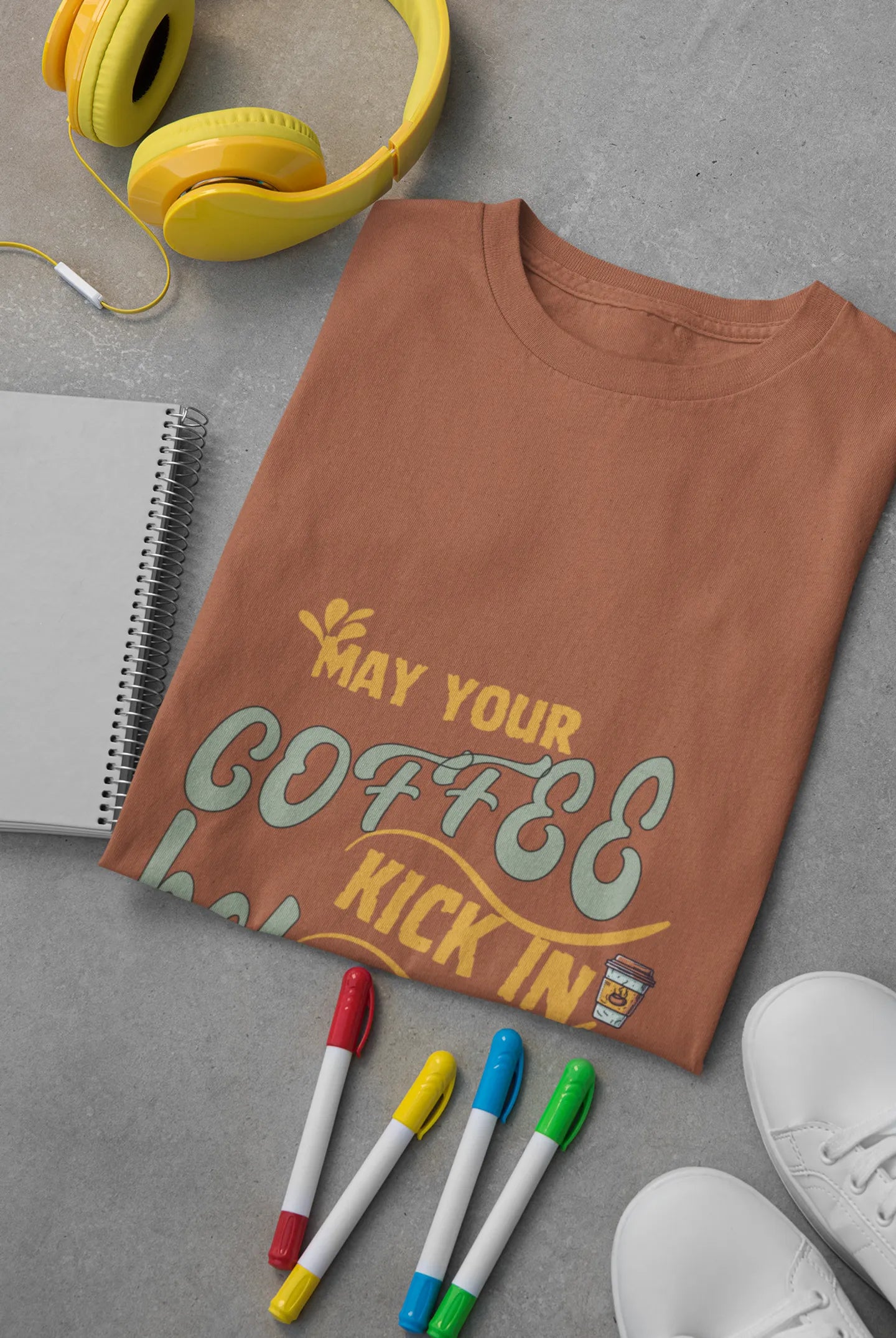 "May Your Coffee Kick In Before Reality Does" | Men’s Coffee Lovers T-shirt