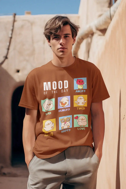 "Mood Chick Emotions T-Shirt – Cute Kawaii Cartoon Tee" | Men’s T-shirt for Animal Lovers