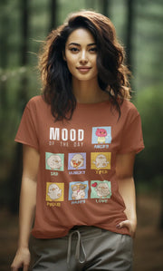 "Mood Chick Emotions T-Shirt – Cute Kawaii Cartoon Tee" | Women’s T-shirt for Animal Lovers