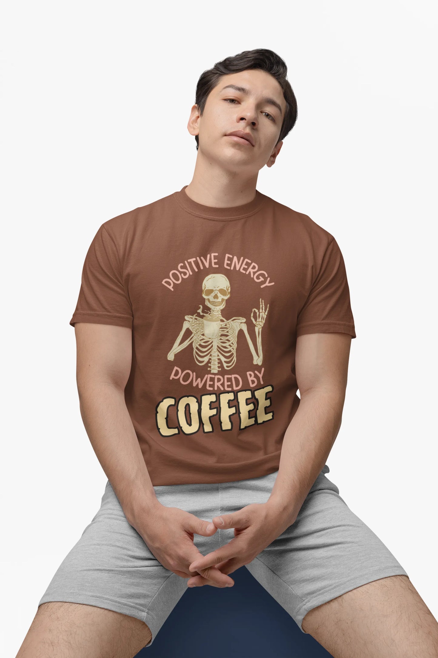 "Positive Energy Powered By Coffee" | Men’s Coffee Lovers T-shirt