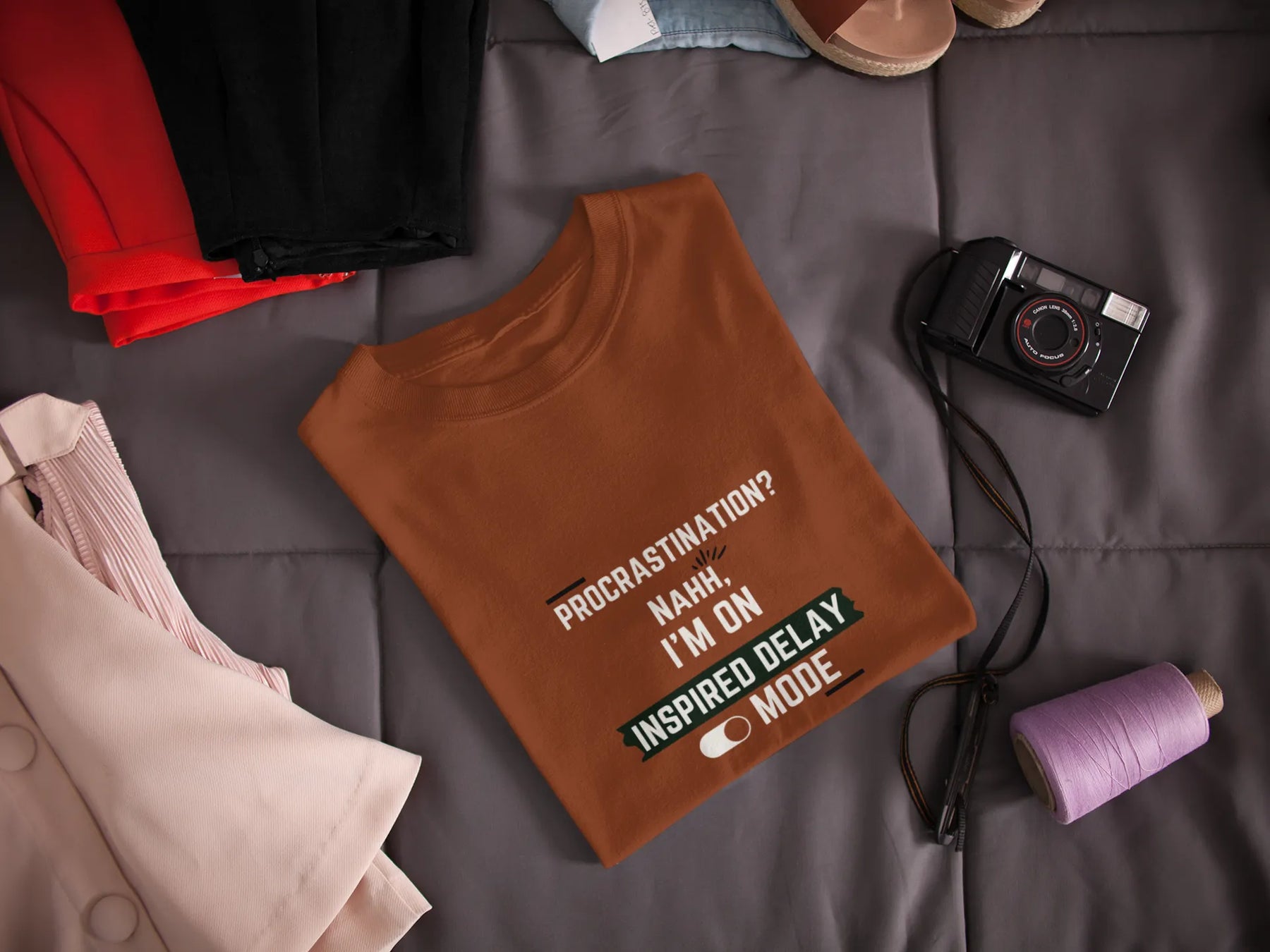 "Procrastination? Nahh I'm on Inspired Delay Mode" | Men’s Motivational T-shirt