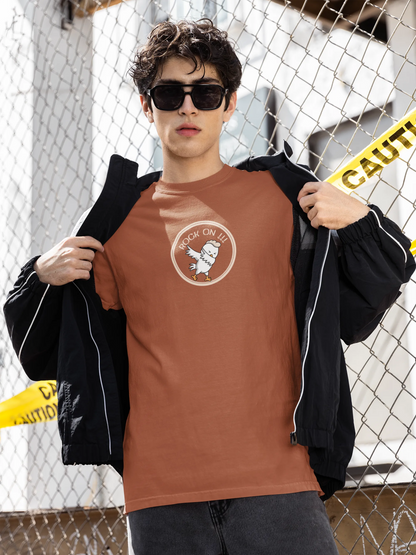 Rock On Dabbing Chicken Graphic T-Shirt for Men