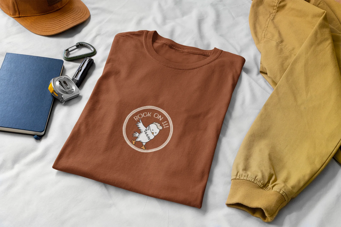 Rock On Dabbing Chicken Graphic T-Shirt for Men