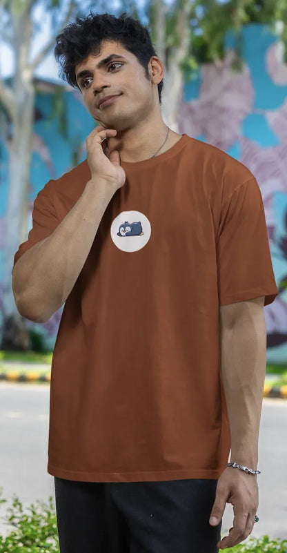 "Sleepy Penguin T-Shirt – Cute Chill Vibes Cartoon Tee" | Men’s T-shirt for Cartoon Lovers