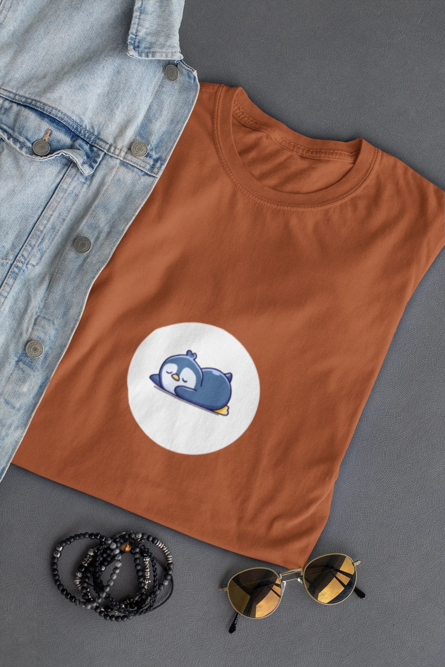 "Sleepy Penguin T-Shirt – Cute Chill Vibes Cartoon Tee" | Men’s T-shirt for Cartoon Lovers