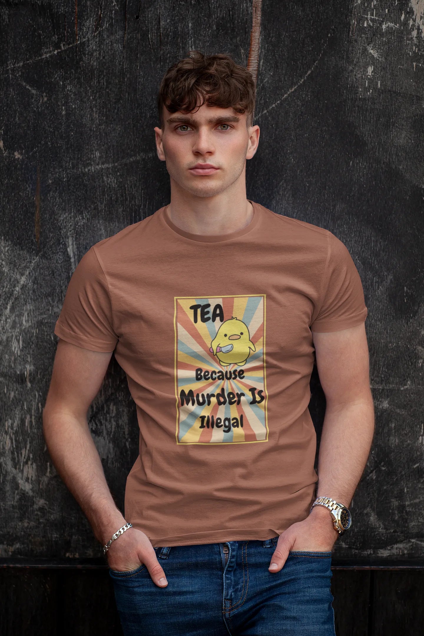 "Tea - Because Murder is Illegal" | Men’s T-shirt for Tea Lovers