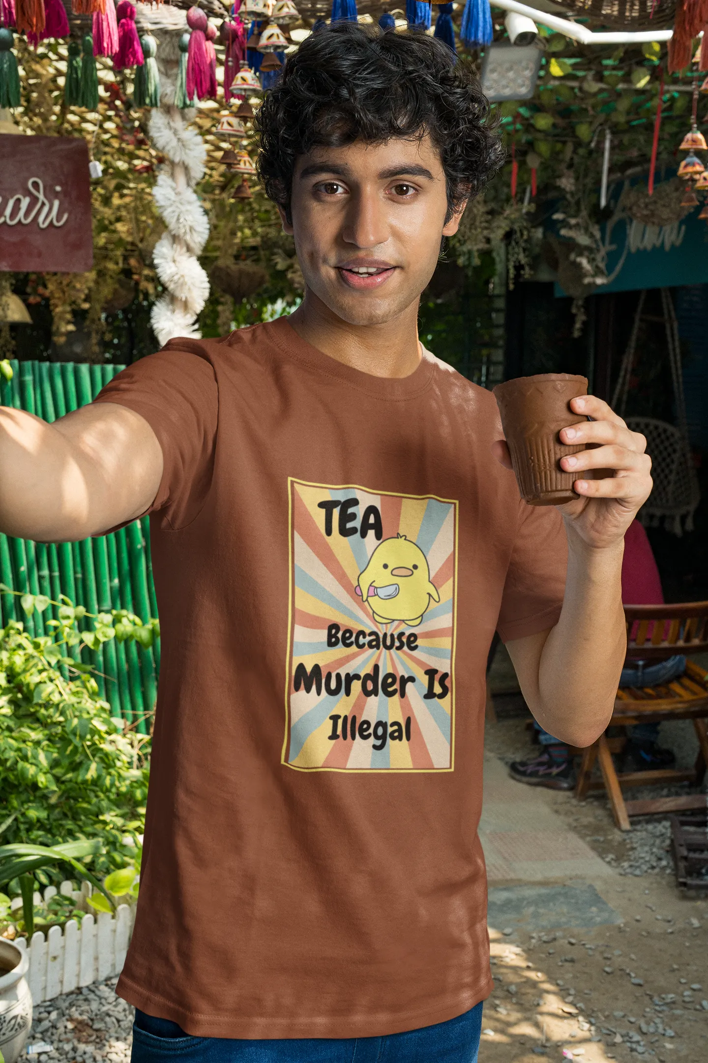 "Tea - Because Murder is Illegal" | Men’s T-shirt for Tea Lovers