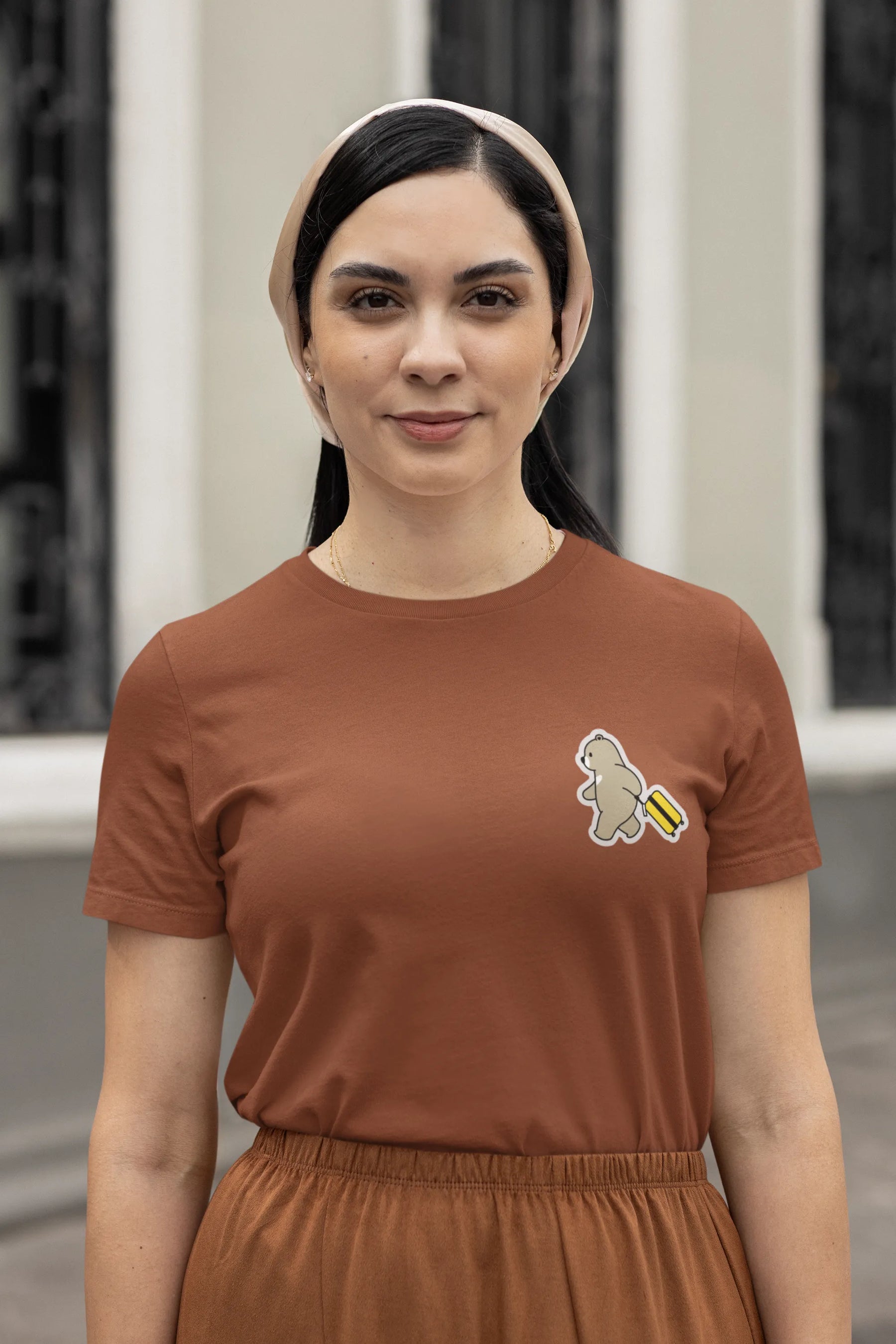 Wander Bear – Playful Travel Bear T-Shirt for Women
