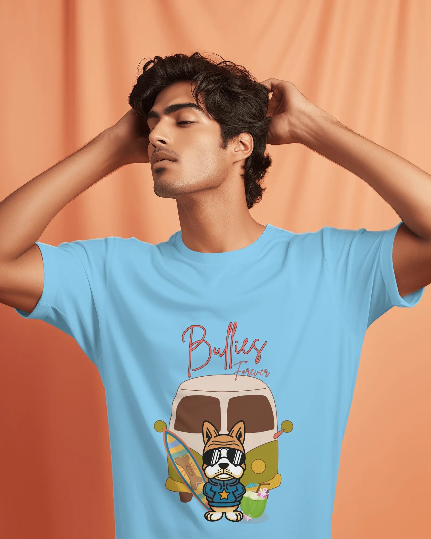 "Bullies Forever Surf Van T-Shirt – Cool French Bulldog Tee " | Men’s T-shirt for Animal Lovers