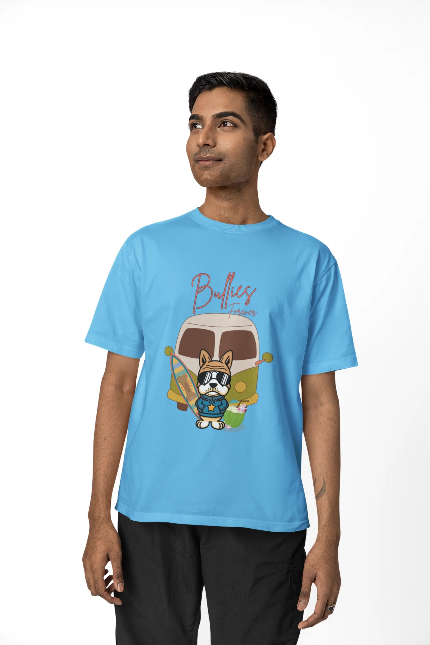 "Bullies Forever Surf Van T-Shirt – Cool French Bulldog Tee " | Men’s T-shirt for Animal Lovers