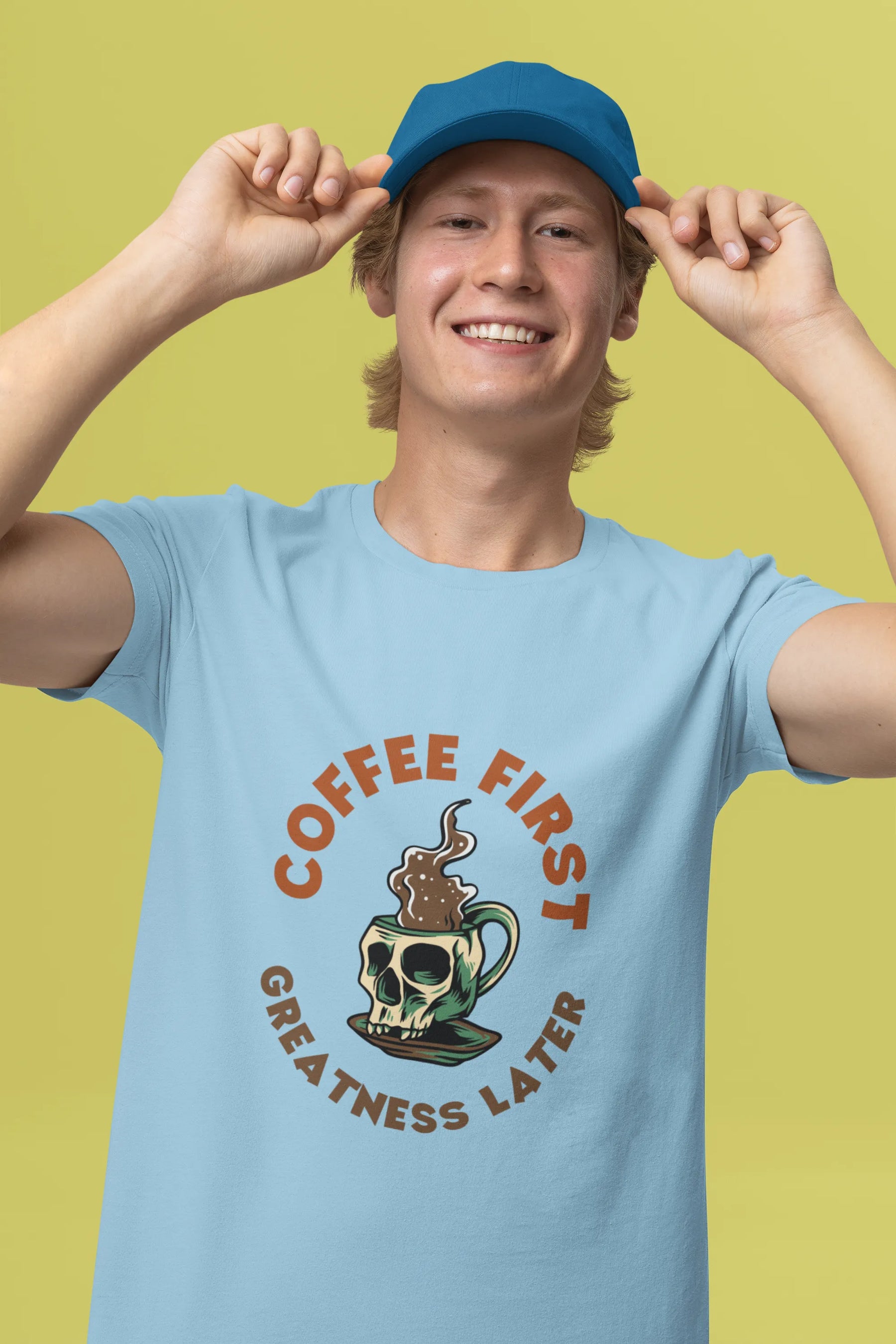 "Coffee First - Greatness Later" | Men’s Coffee Lovers T-shirt