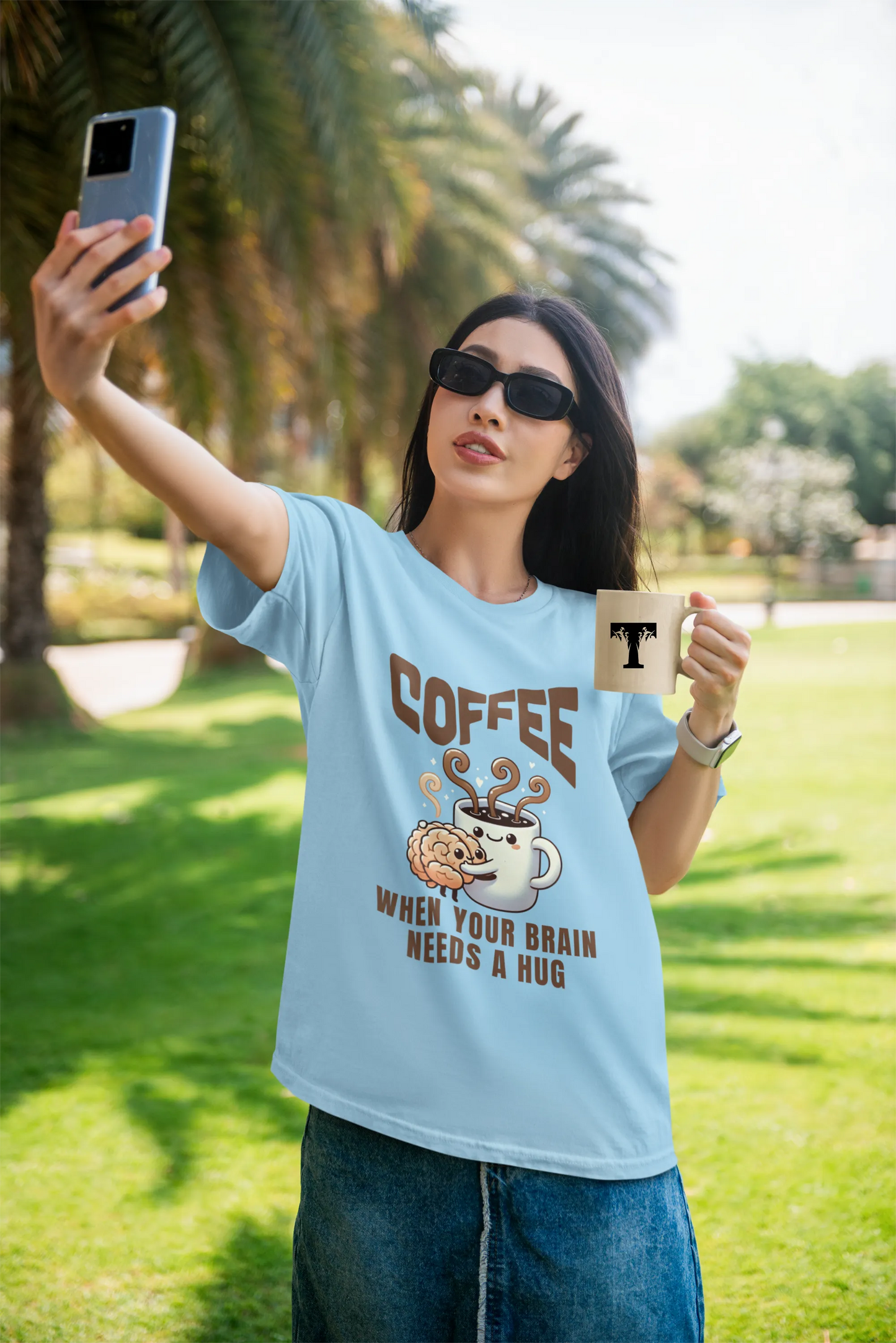 "Coffee - When Your Brain Needs A Hug" | Women’s Coffee Lovers T-shirt