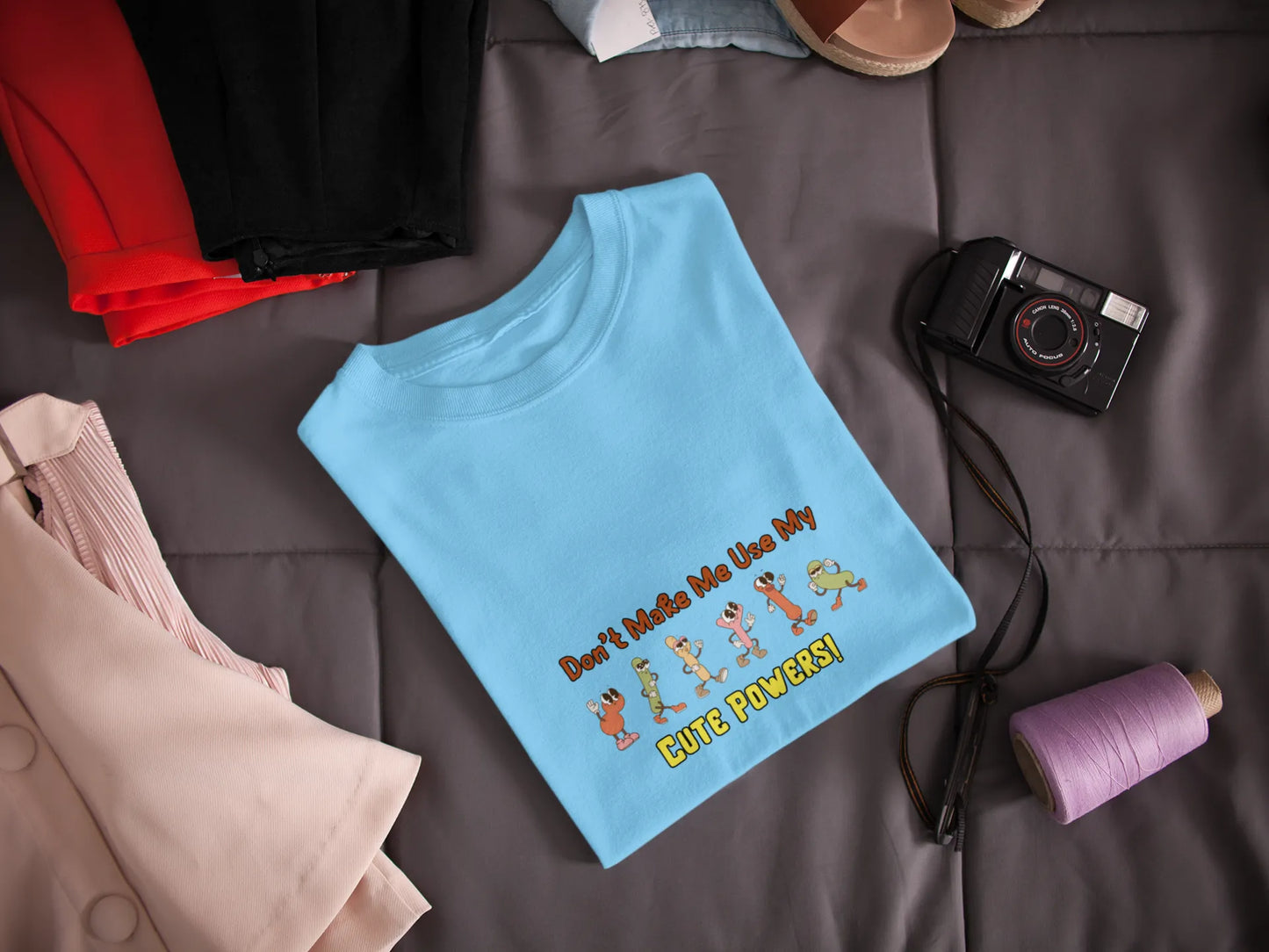 "Don’t Make Me Use My Cute Powers T-Shirt – Funny Cartoon Graphic Tee" | Women’s T-shirt for Cartoon Lovers