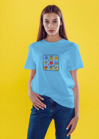 Funky Monster Face Cartoon T-Shirt for Women from Woven Weft