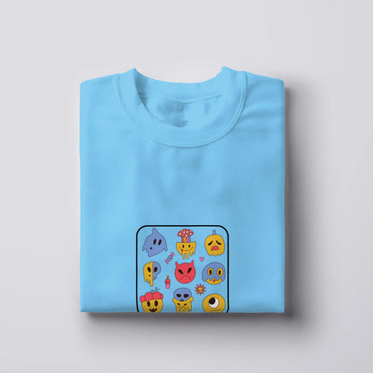 Funky Monster Face Cartoon T-Shirt for Women from Woven Weft