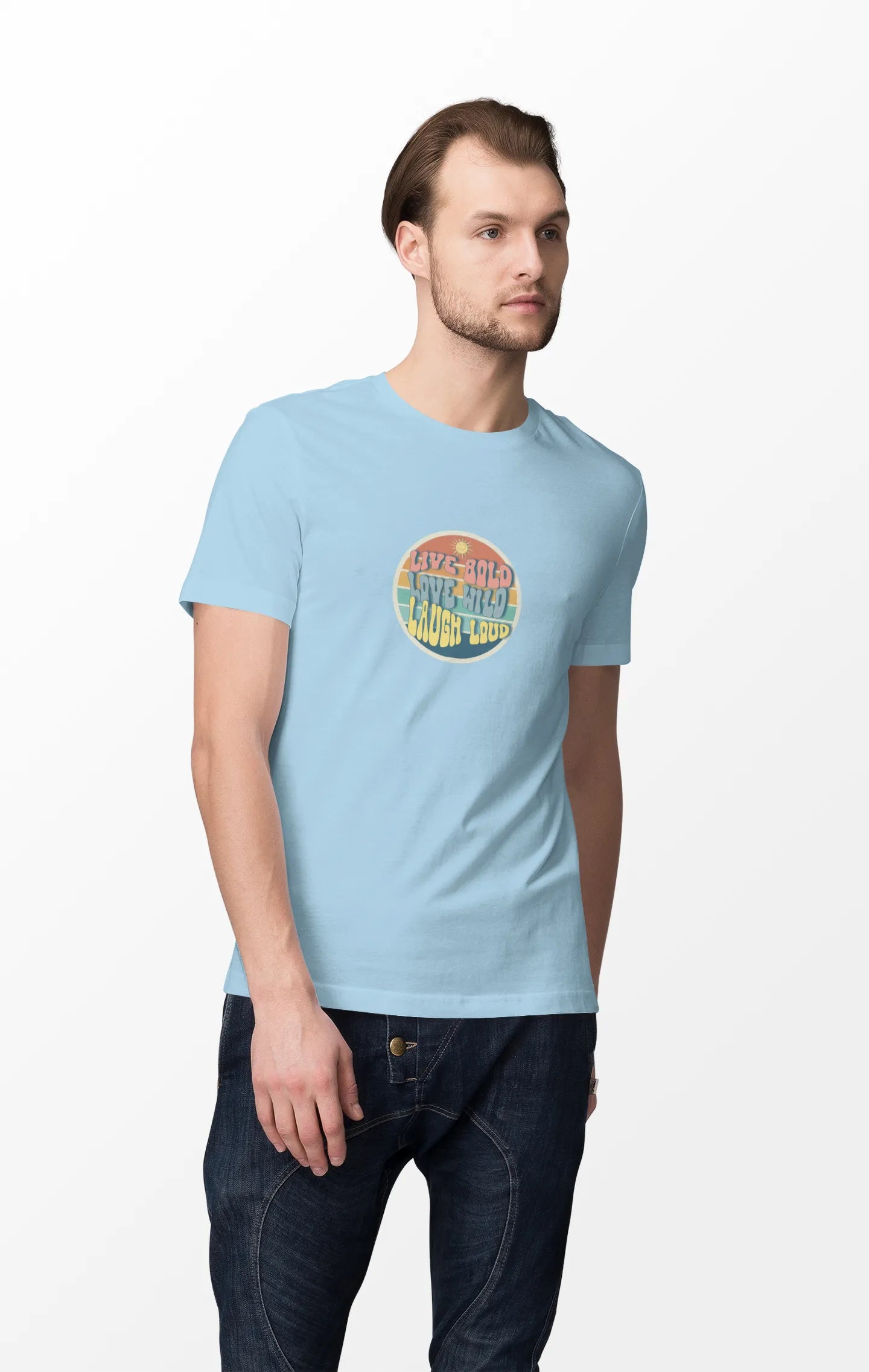 "Live Bold - Love Wild - Laugh Loud" | Men’s Motivational T-shirt