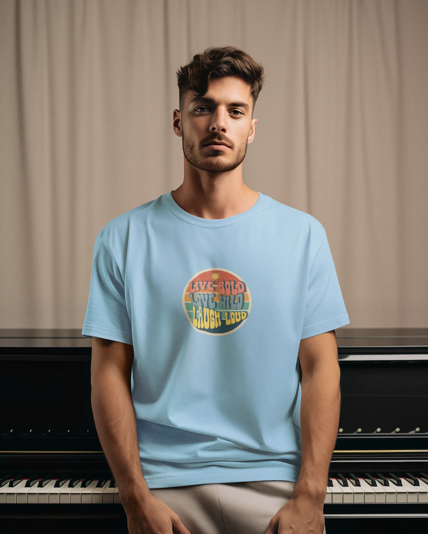 "Live Bold - Love Wild - Laugh Loud" | Men’s Motivational T-shirt