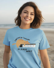 "Low Battery Mode Activated – Cute Lazy Cat Graphic Tee" | Women’s T-shirt for Animal Lovers