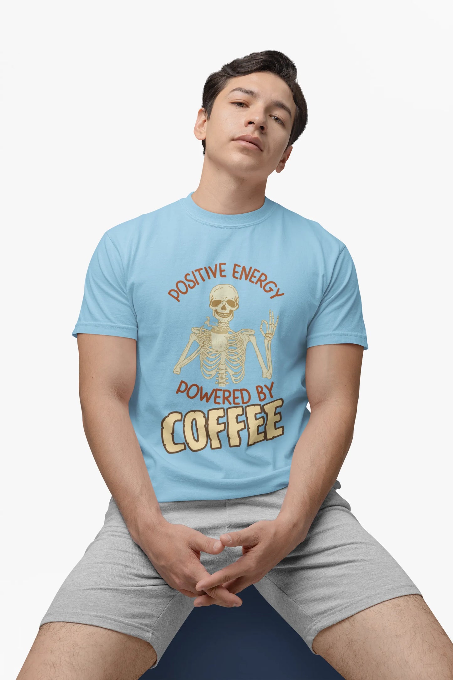 "Positive Energy Powered By Coffee" | Men’s Coffee Lovers T-shirt
